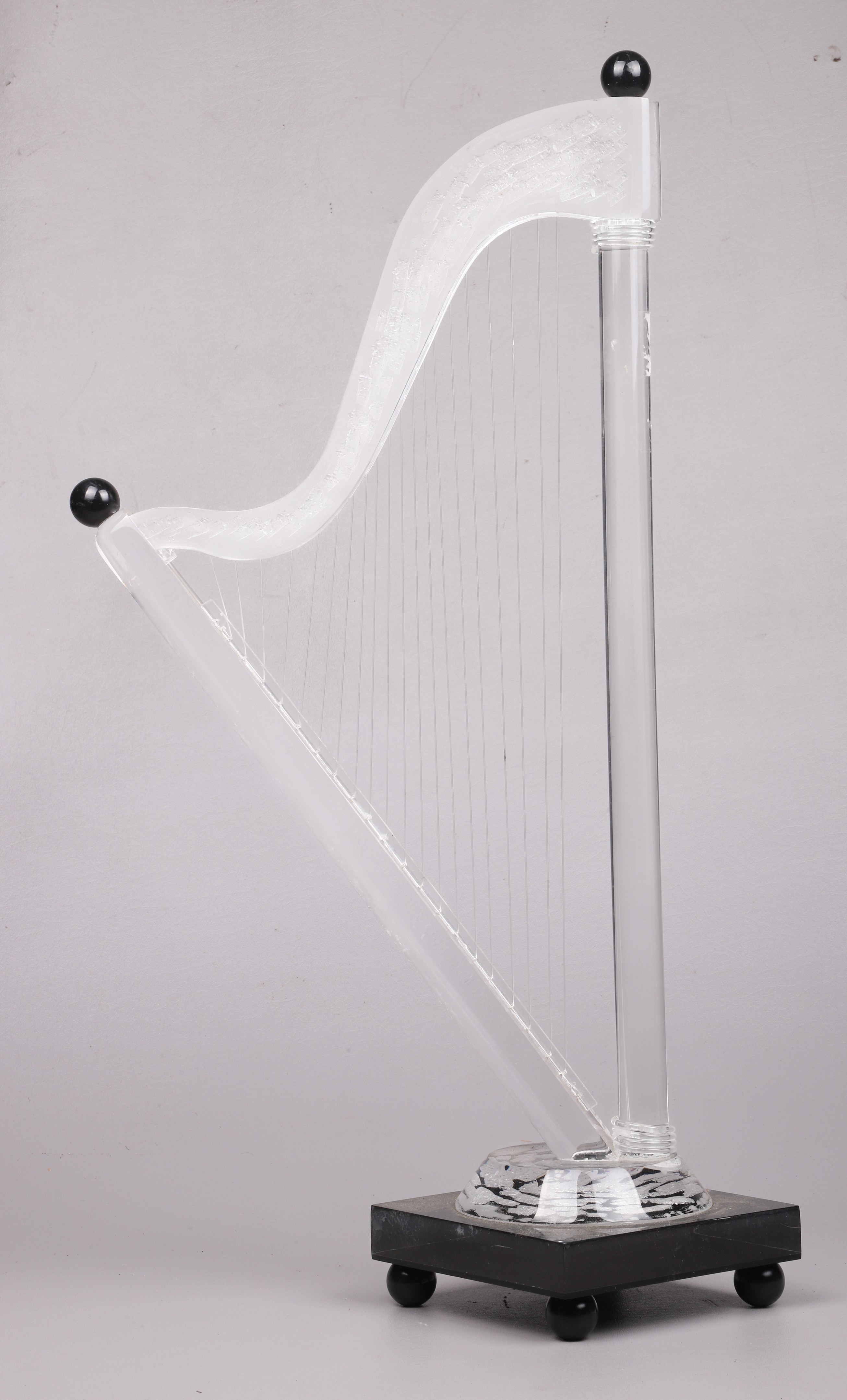 Appraisal: Acrylic Lucite harp sculpture unsigned - h