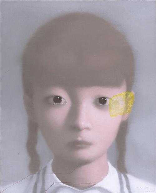 Appraisal: ZHANG XIAO GANG Yunnan Girl Oil on canvas signed x