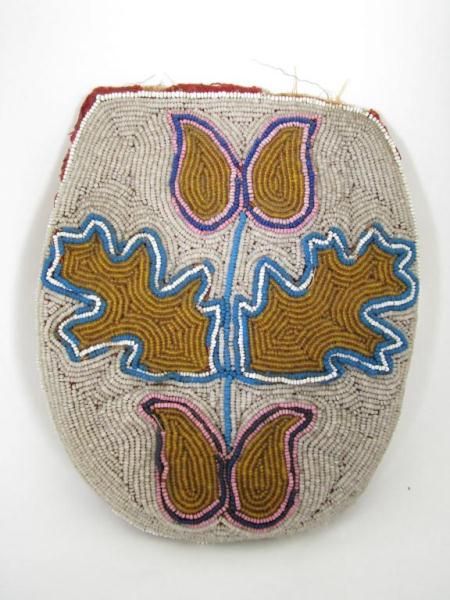 Appraisal: Plains Indian Beaded Bag with a gold and blue leaf