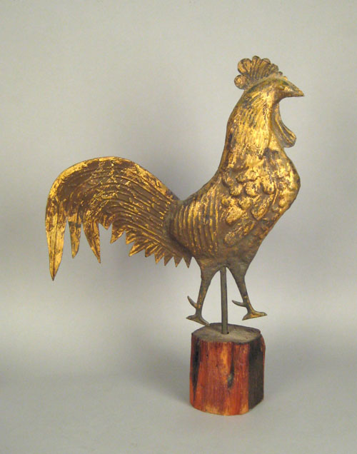 Appraisal: Swell bodied copper rooster weathervane late th c h