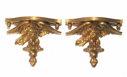 Appraisal: Pair of gilded Classical style wall brackets th century