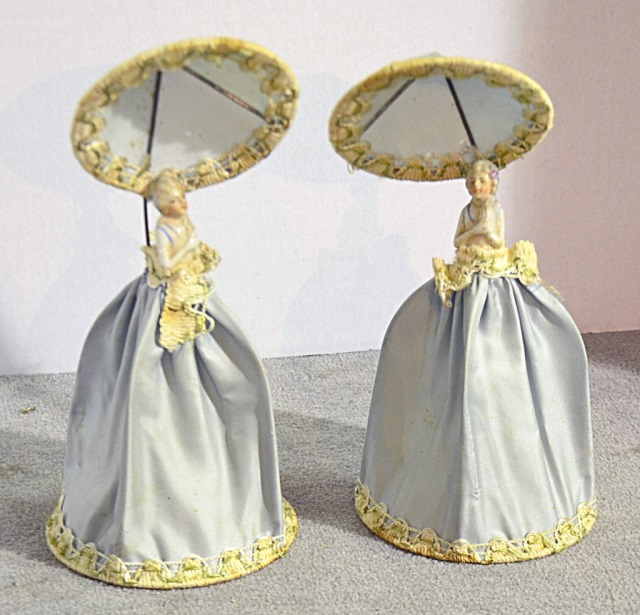 Appraisal: Pair Porcelain Silk Dolls