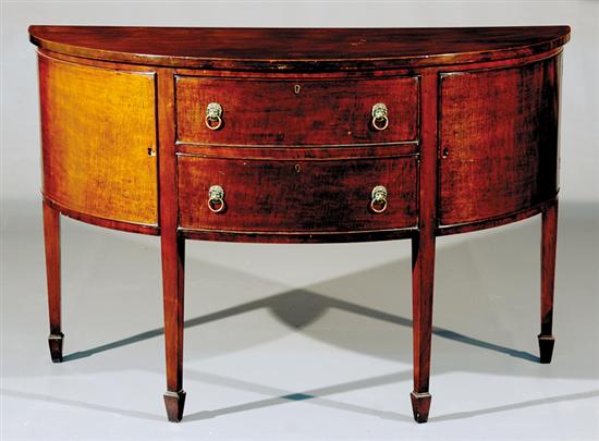 Appraisal: Georgian mahogany demilune server first half th century bowed top