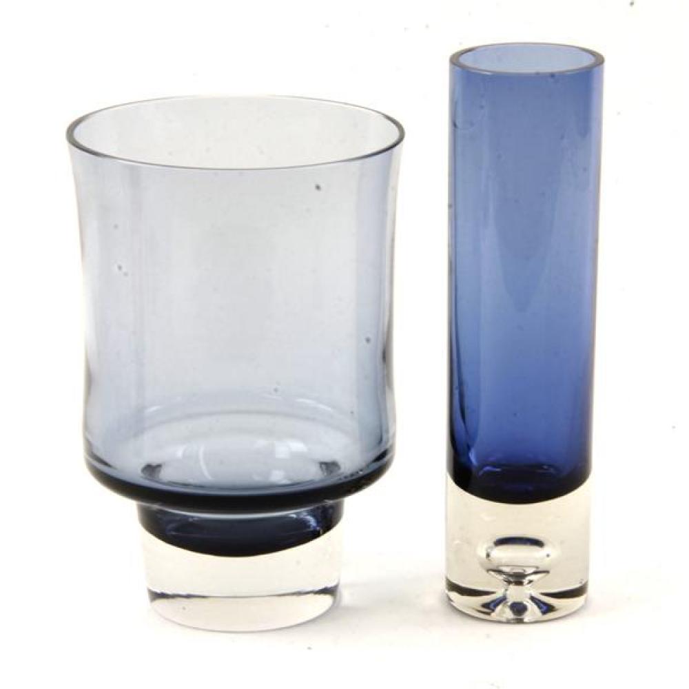 Appraisal: TWO TAPIO WIRKKALA SCANDINAVIAN ART GLASS VASES ONE CYLINDER WITH