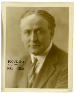 Appraisal: Houdini Harry Sepia Tone Vintage Portrait of Houdini Circa Formal