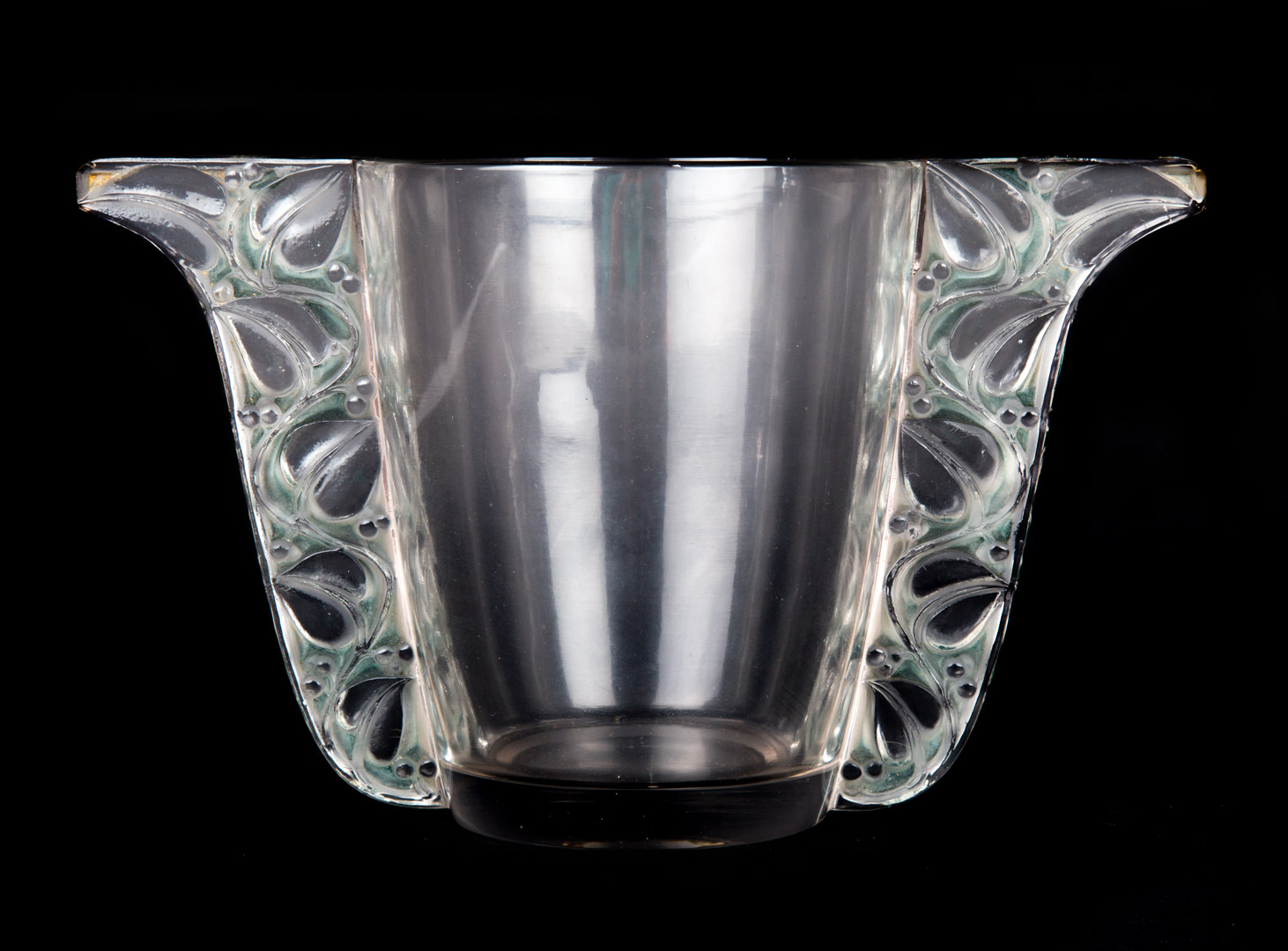 Appraisal: Lalique crystal Honfleur vase circa s vase with stylized leaf