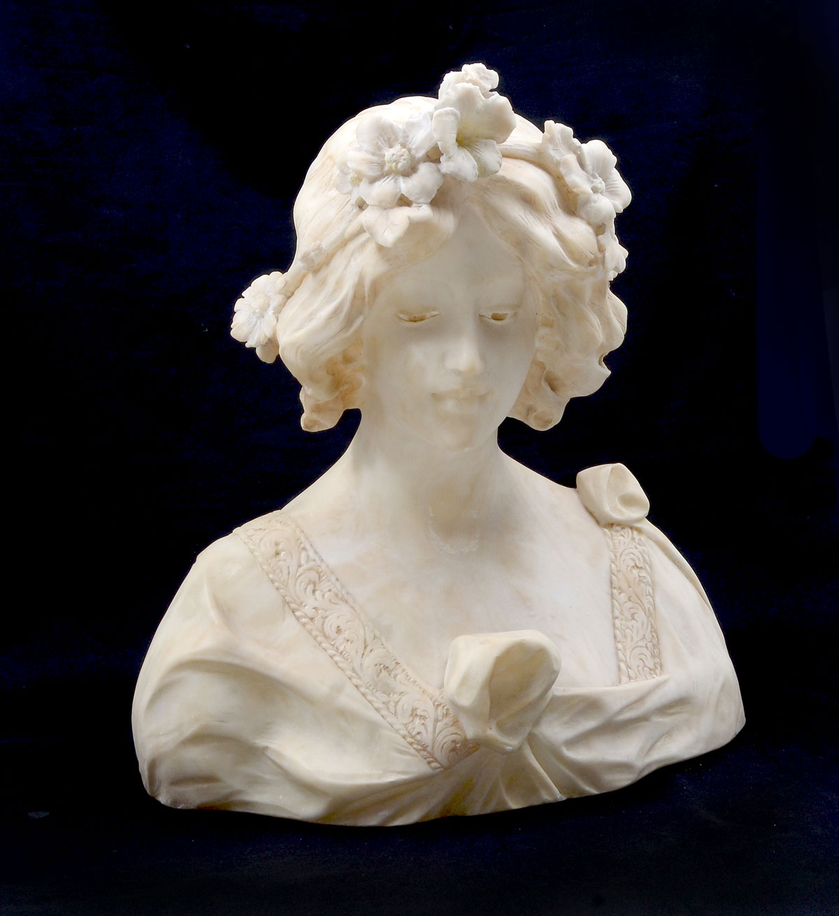 Appraisal: FINE ITALIAN MARBLE BUST OF A MAIDEN SIGNED CAMPI Height