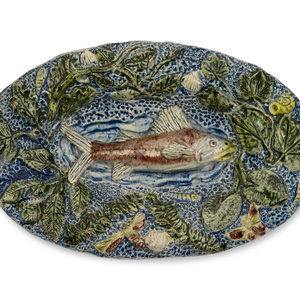 Appraisal: A French Pottery Fish Platter in the Manner of Bernard