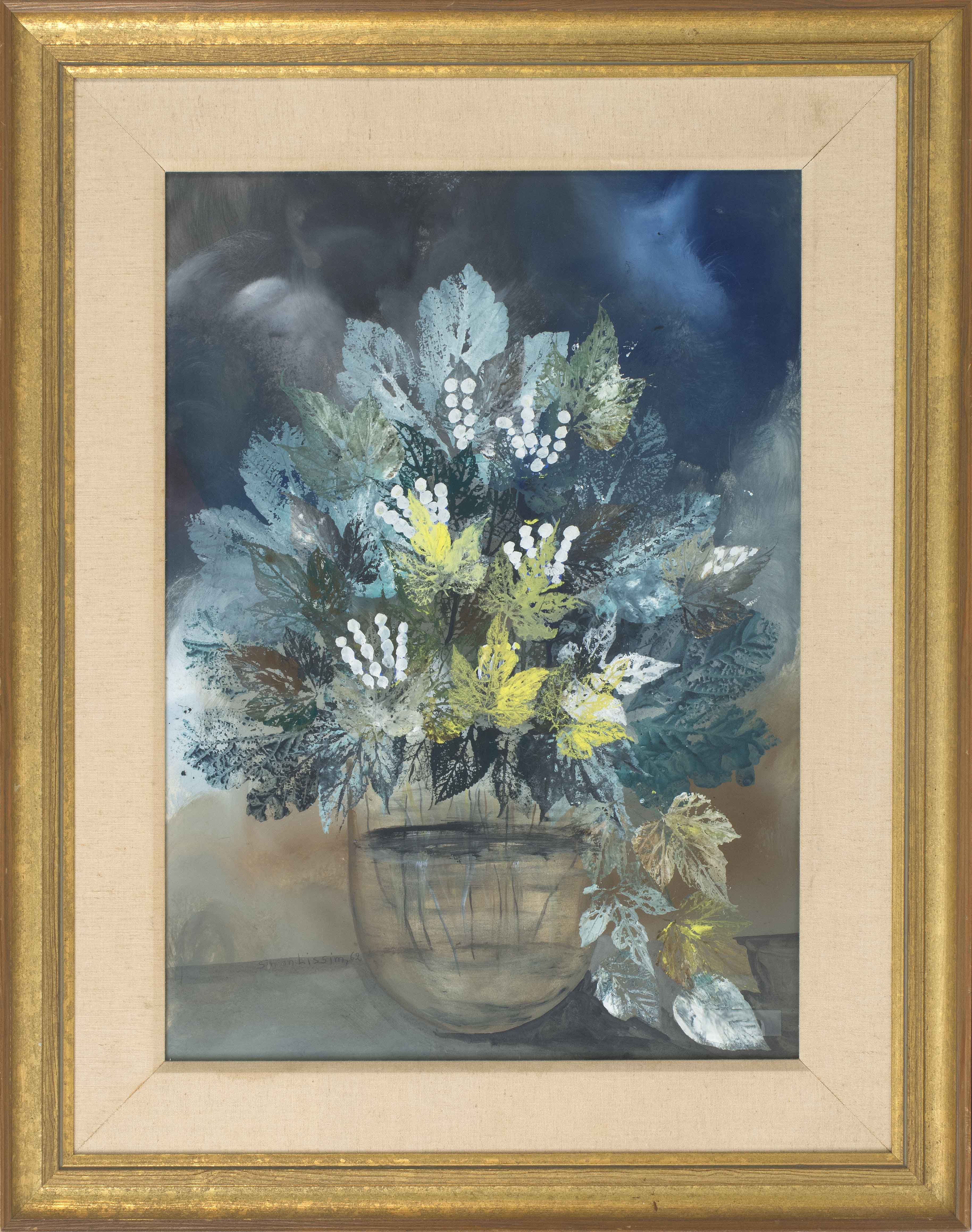 Appraisal: SIMON LISSIMNew York - Floral still life Signed and dated