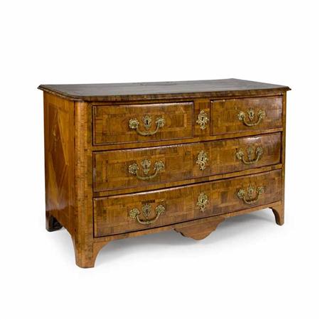 Appraisal: Regence Gilt-Bronze Mounted Walnut Tulipwood and Oyster Veneered Commode Estimate