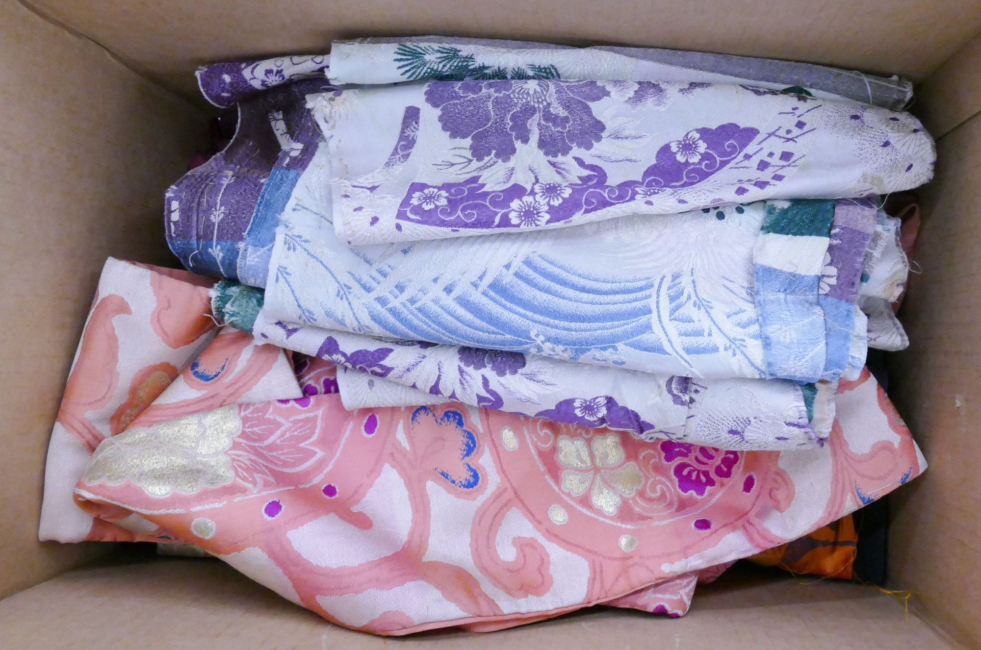 Appraisal: Box Japanese Silk Obis Etc