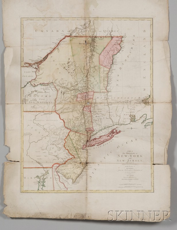 Appraisal: North America New York and New Jersey A Map of