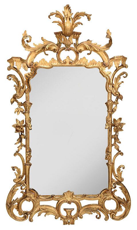 Appraisal: Chinese Chippendale Finely Carved Gilt Mirror British th century with