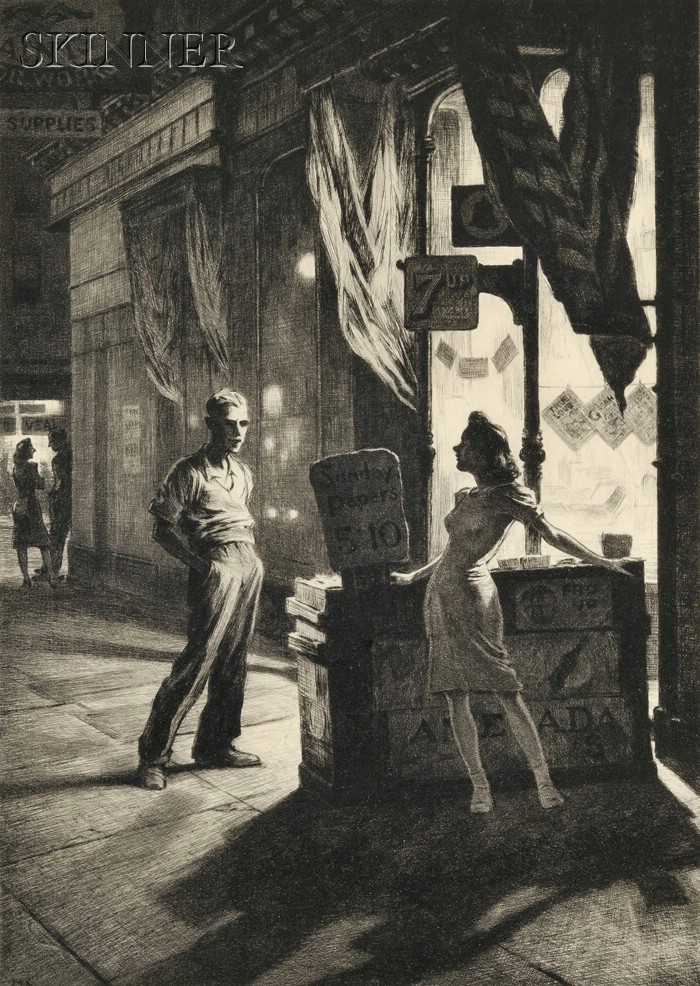 Appraisal: Martin Lewis American - Chance Meeting - edition of McCarron