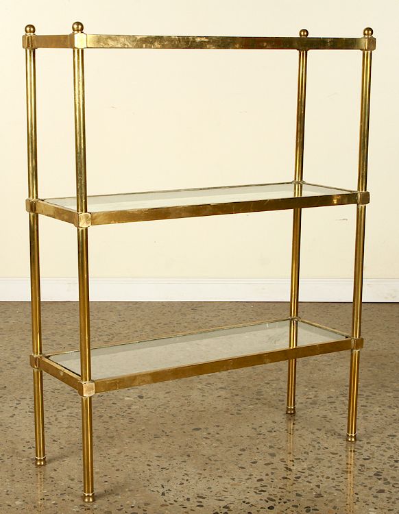 Appraisal: FRENCH TIER BRONZE GLASS ETEGERE C A French three tier