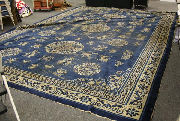 Appraisal: Peking Chinese Oriental Rug x hand-made imported ca navy blue