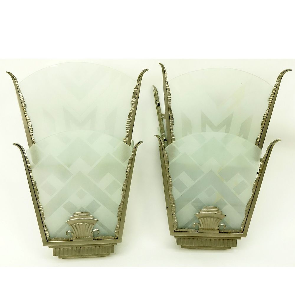 Appraisal: Art Deco style Sconces Pair of Vintage Art Deco style