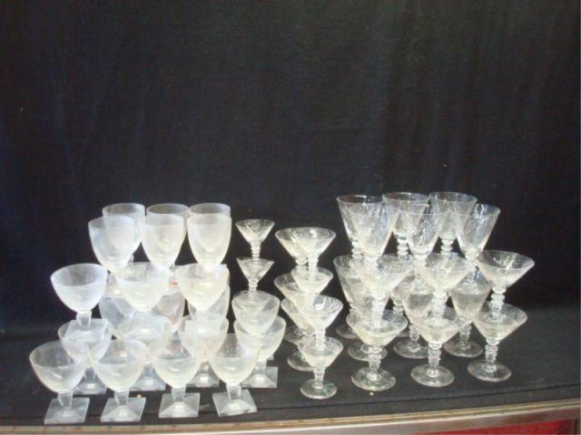 Appraisal: Cut Crystal Stemware patterns probably Art Deco From a New