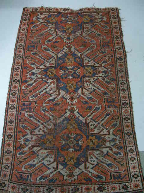 Appraisal: Antique Eagle Kazak Chelaberd Rug Late th c hand knotted