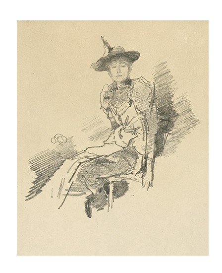 Appraisal: JAMES A M WHISTLER The Winged Hat Lithograph x mm