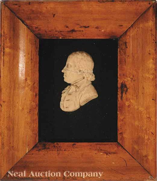 Appraisal: American School late th c Portrait of Benjamin Bell wax