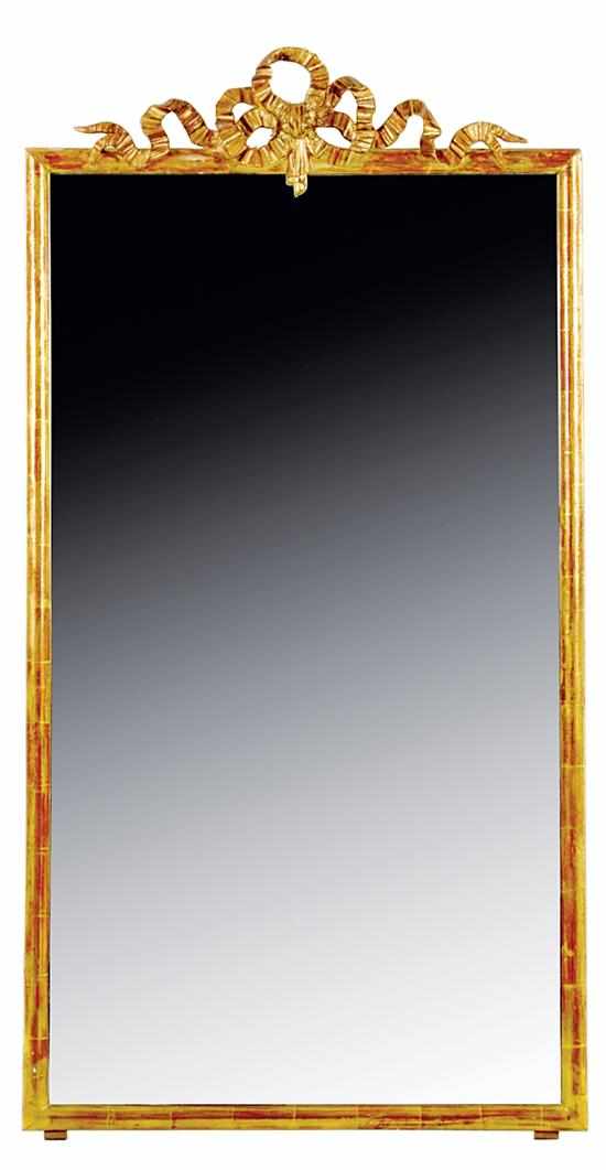 Appraisal: Continental giltwood mirror early th century rectangular parcel-gilt molded frame