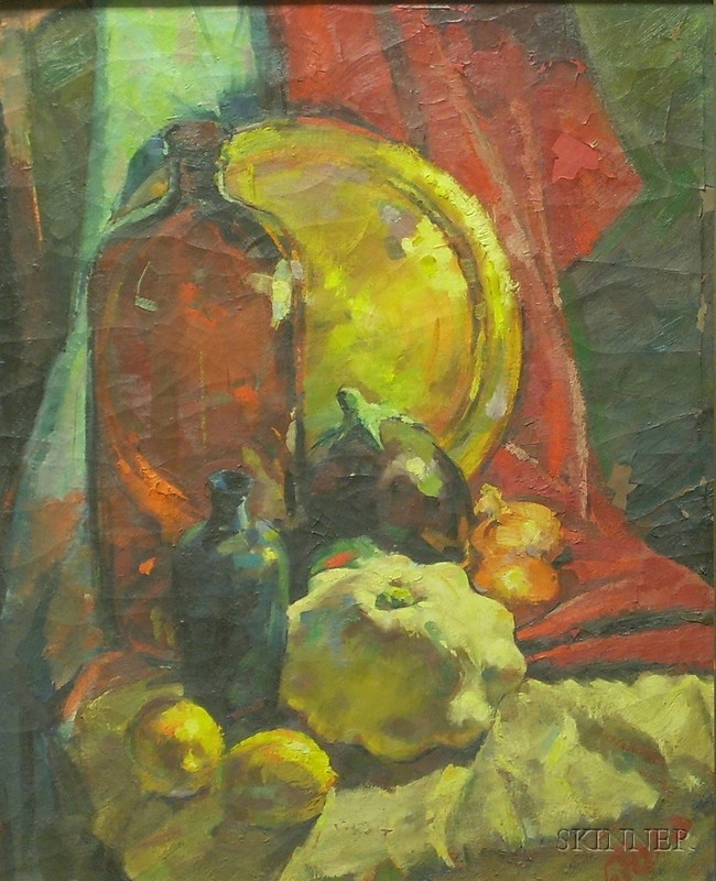 Appraisal: Framed th Century American School Oil on Canvas Still Life