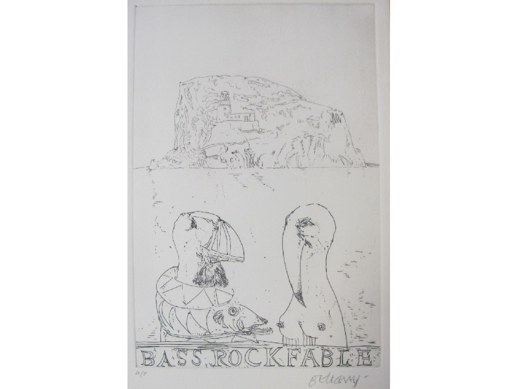 Appraisal: JOHN BELLANY CBE RA HRSA LLD b BASS ROCK FABLE