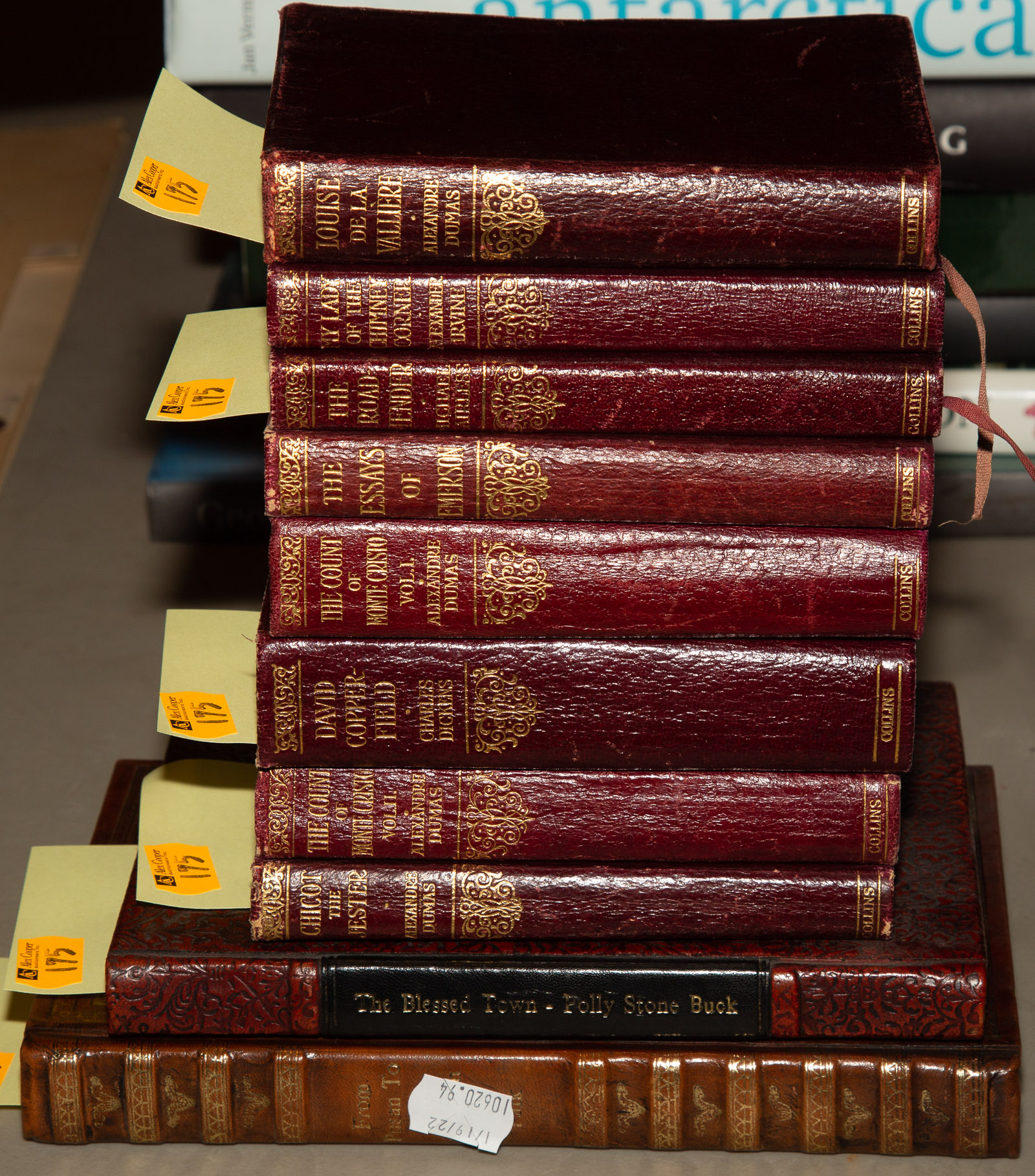 Appraisal: SELECTION OF LEATHER-BOUND BOOKS Including literary classics published by Collins