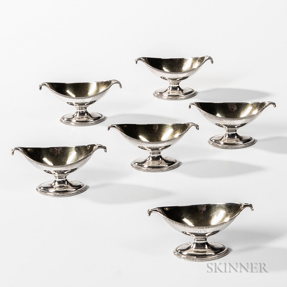 Appraisal: Six George III Sterling Silver Salt Cellars Six George III