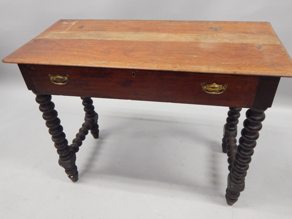 Appraisal: A Victorian mahogany serving table rectangular top above frieze drawer