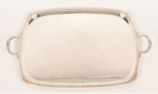 Appraisal: C J Vander Sheffield sterling silver tray with gadrooned and