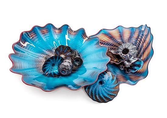 Appraisal: Dale Chihuly American b Ten Piece Blue Persian Set Dale