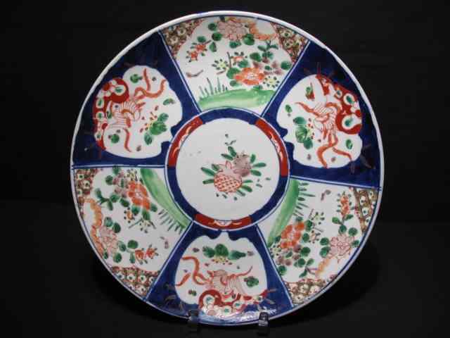 Appraisal: Imari hand painted plate Colors of blue green etc Good