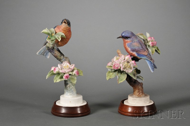 Appraisal: Pair of Royal Worcester Porcelain Dorothy Doughty Models of Birds