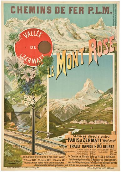 Appraisal: D ALESI F HugoLE MONT ROSE P L M lithograph