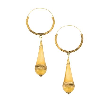 Appraisal: Pair of Antique Gold Pendant-Earrings Estimate -