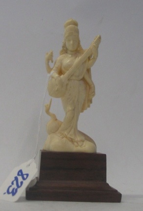 Appraisal: A SINO-TIBETAN IVORY CARVING a depiction of the goddess Lokapala