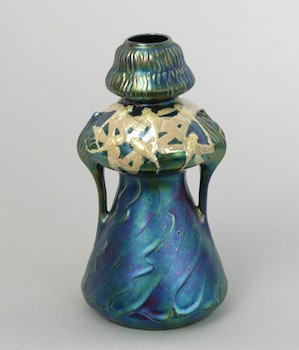 Appraisal: An Austrian Iridescent Glaze Vase An Austrian vase with a