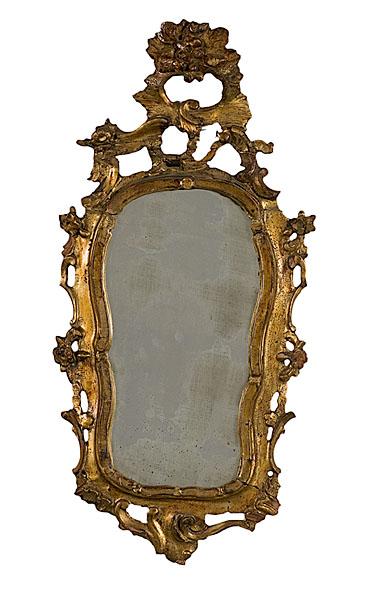 Appraisal: ITALIAN ROCOCO GILTWOOD MIRROR an Italian th century rococo carved