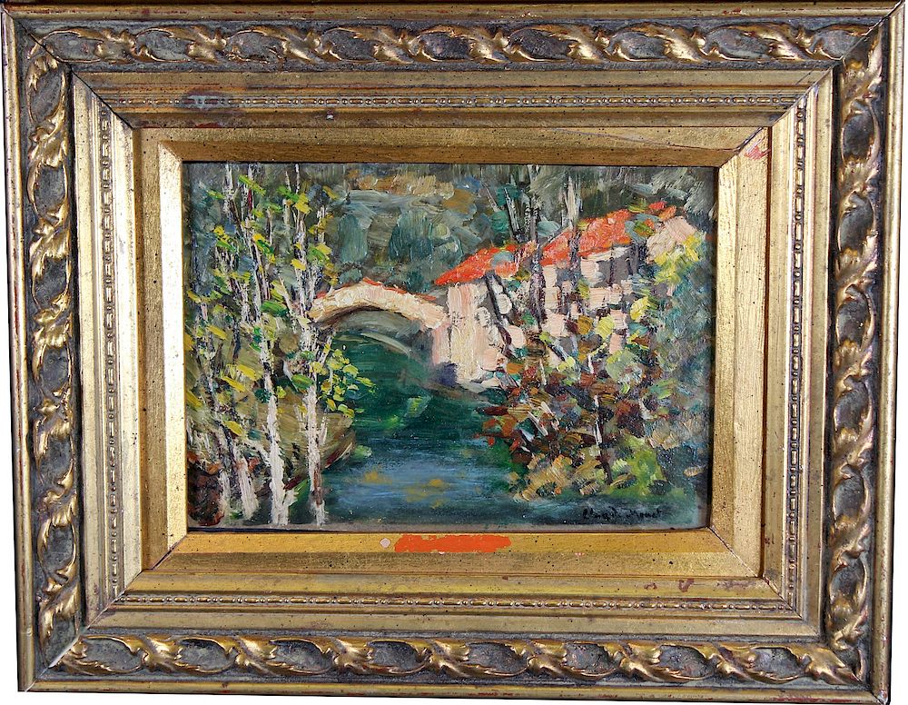 Appraisal: European School Signed 'Monet' Impressionist Ptg European School Signed 'Monet'