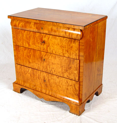 Appraisal: BIEDERMEIER DRAWER COMMODE Curved top drawer over full length drawers