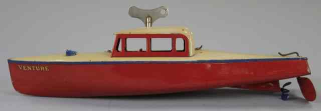 Appraisal: HORNBY SPEEDBOAT England pressed steel painted in red and white