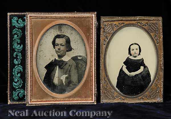 Appraisal: Cased Images a group of six ambrotypes consisting of a