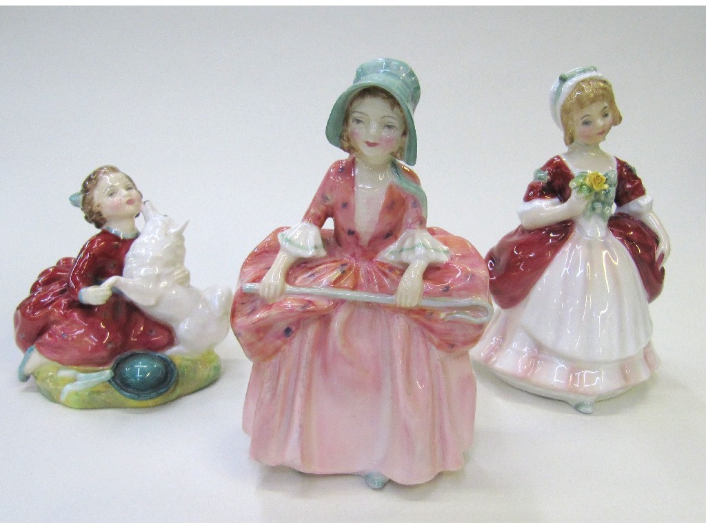 Appraisal: Three Royal Doulton figures 'Valerie' HN 'Bo Peep' HN and