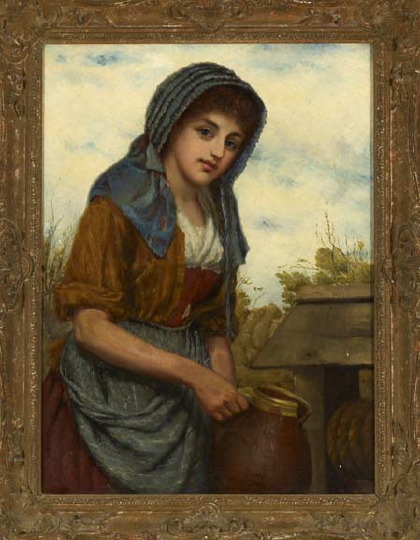 Appraisal: James Ricks British fl - Portrait of a Peasant Girl