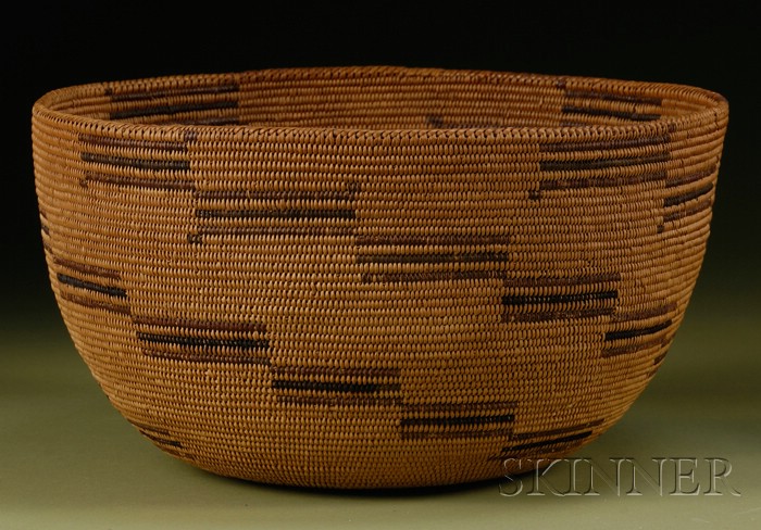 Appraisal: California Coiled Basketry Bowl c tightly woven with a two