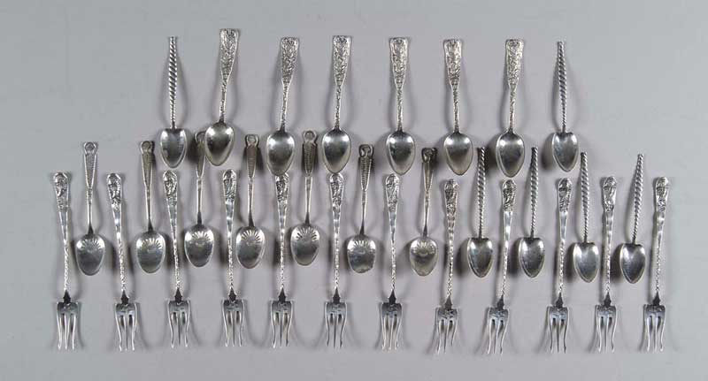 Appraisal: LOT OF -PIECES OF STERLING FORKS AND SPOONS Lot includes