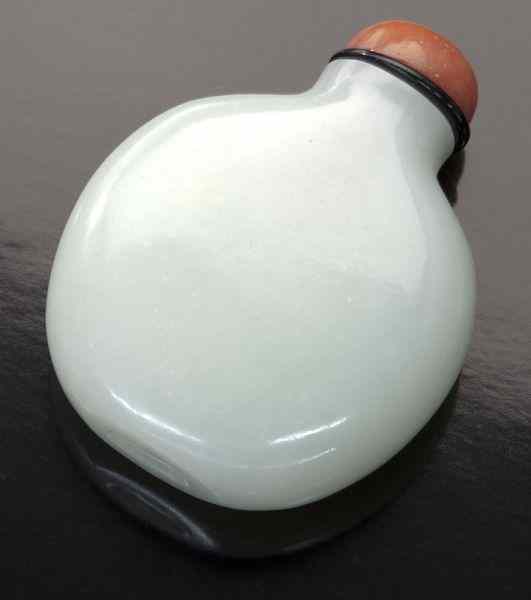 Appraisal: Chinese Qing carved pebble jade snuff bottle ''H Circa -