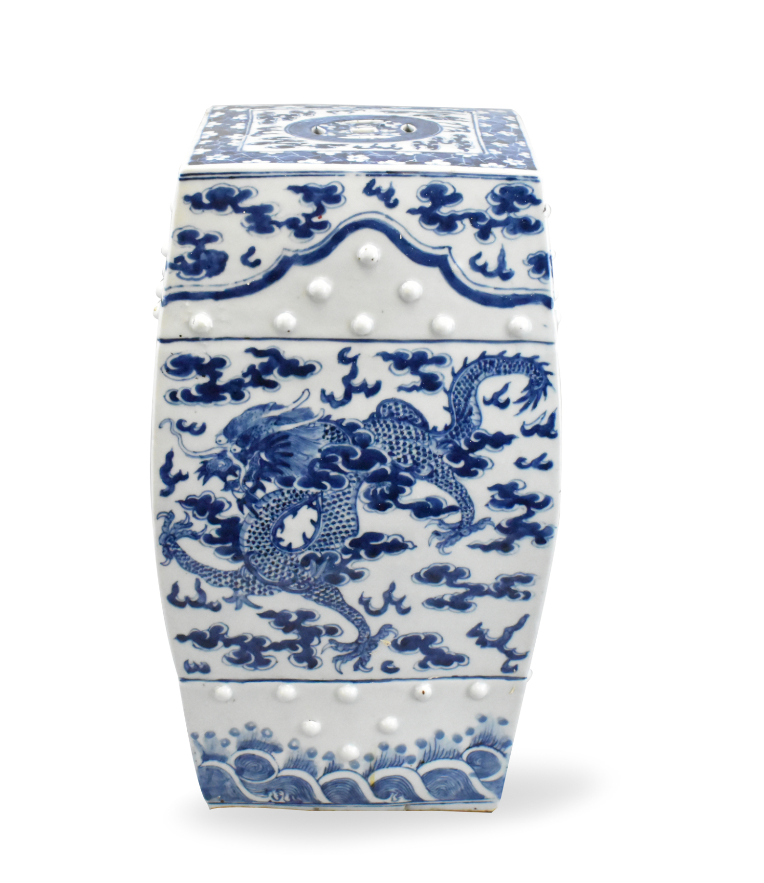 Appraisal: A Chinese blue and white garden stool with dragon dating